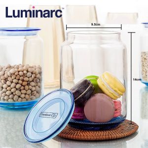 LUMINARC JAR Glass Container with Lid Airtight Jar Food Storage seasoning bottle containers Pot Bekas Rempah Balang Kaca Kedap Udara modern