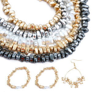 110pcs 5-10mm Natural Stone Hematite Irregular Gravel Stone Spacer Loose Beads for Home Living Bracelet Craft