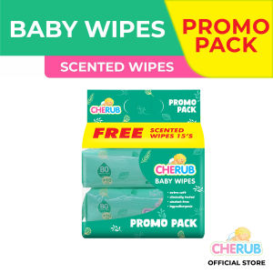 Cherub Baby Wipes Scented Promo Pack (2packs 80s Scented + 1pack 15s Scented)