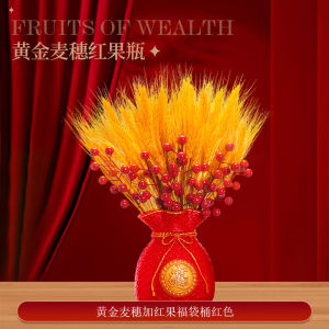 2026 Happy New Year Hug Bucket Horse Year Fortune Bucket Ornament Prosperity Fruit Red Fruit Living Room Decoration Spring Festival Atmosphere Decor