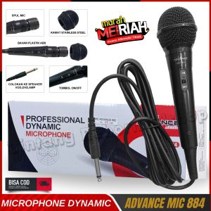 Microphone Advance Mic 884 | Mic Karaoke | Microphone Professional Dynamic Advance | Mic Kabel | Mikrofon ADVANCE MIC884 ~ BRO