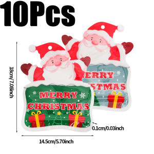 YESPERY 10Pcs Christmas Self-sealing Candy Bag Cartoon Santa Claus Snowman Child Kids Gift Bag Party Supplies