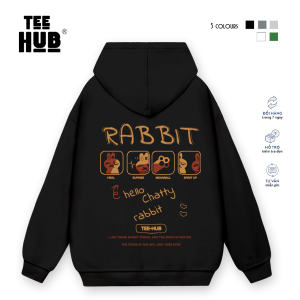 Áo Hoodie nỉ bông TEEHUB Chatty Rappit nam nữ form rộng thu đông Local Brand