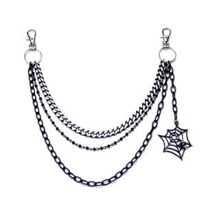 Hip Hop Mạng Nhện Punk chuỗi bên Trên Quần Jean Quần Túi Xách Cho Cô Gái Nhiều Lớp chuỗi dây đeo trên người Quần Đường Phố Quần Áo