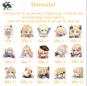 Honkai Impact - Set 10/15 Sticker Durandal / Dea Anchora / Palatinus Equinox game Honkai Impact hình dán trang trí chống nước chống xước