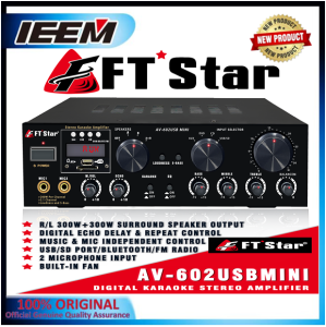 FT STAR HIGH POWER VIDEOKE AMPLIFIER 4CH 1000W AV-602 USB MINI