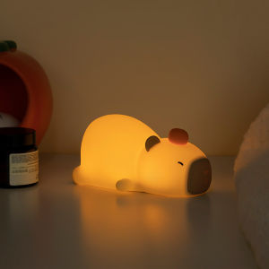 Laying Capybara Night Lamp Lampu Tidur Rechargeable Night Lamp LED Night Light Bedside Bedroom Lamp