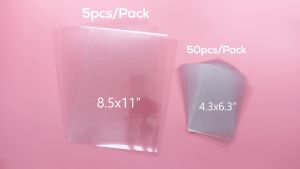 50pcs Heat Resistant Clear Acetate Sheets 11x16cm PVC Transparent Plastic Sheets for DIY Scrapbooking Handmade Shaker Cards