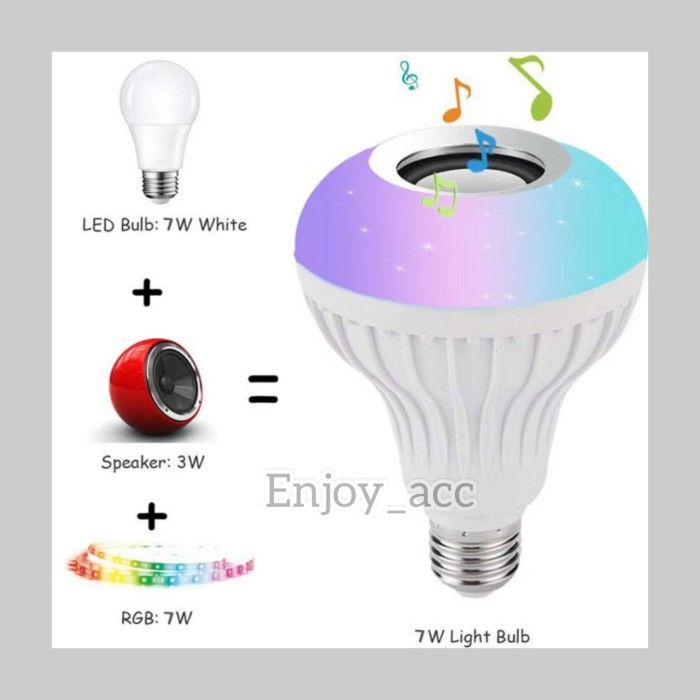 Bohlam Lampu LED Speaker Bluetooth Music in Speaker Bulb Music