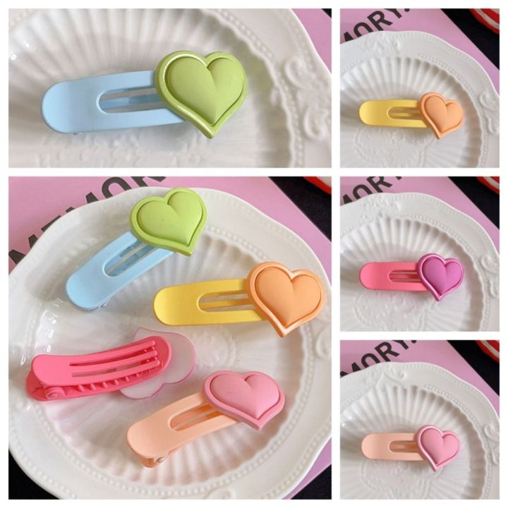 OCESDEP Korean Style Candy Color Hair Clip Kawaii Duckbill Clip Heart ...