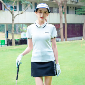 Summer Golf Shirts Ladies Short-Sleeve T Shirt Sports Slim Clothes Women Quick-Dry Breathable Golf Tennis Tops Casual Sportswear