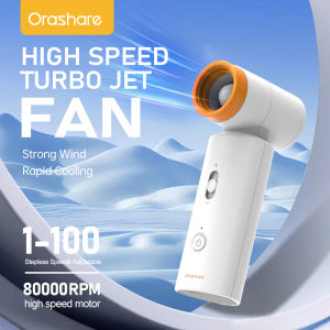 Orashare HF06 High Speed Turbo Jet Fan Rechargeable 3 in 1 Portable Fan With Air Duster Function Mini Fan With 1-100 Speeds Strong Wind Handheld Fan For Commuting To Work And Outdoor Sports