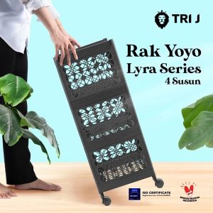 TRI J - Rak Yoyo Serbaguna Plastik 4 Susun (Rak Roda 4Tingkat)