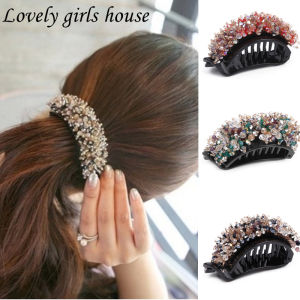 【♡Lovely girls house♡】Kẹp Tóc Đính Cườm Pha Lê Thời Trang Phong Cách Hàn Quốc Kẹp Tóc Đuôi Ngựa Thanh Lịch Kẹp Tóc Đính Hạt Lớn Cho Nữ