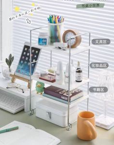 💟SOLUTION65💟 3 Tiers Boltless Height Adjustable and Stackable Display Organizer Rack/ Kitchen Organizer Rack Desktop Storage Rack Kitchen Countertop Storage Rack Kitchen Rack Desktop Shelf Desktop Rack / Perfume Holder Makeup Holder Perfume Rack