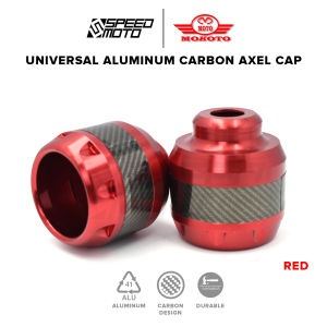 MOKOTO ALUMINUM AXLE CAP WITH CARBON FIBER DESIGN UNIVERSAL MOTO-2021 ONE PAIR SPEEDMOTO