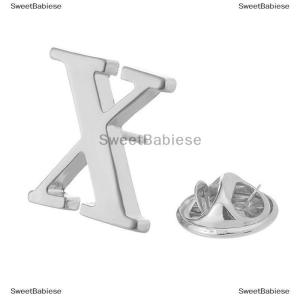 [COD] SweetBabiese Chất Lượng Cao Cổ Điển Phong Cách Bạc Thư A-Z Kim Loại Trâm Phụ Nữ Người Đàn Ông Của Ve Áo Pin Của Phụ Nữ Hat Khăn Ba Lô Huy Hiệu Đồ Trang Sức