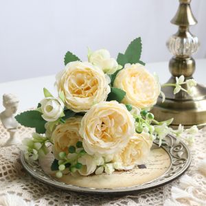 Bunga Rose Mawar Plastik Tangkai Murah Artificial Rose Jepang Dekorasi Pelaminan Wedding BG02