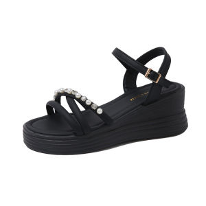 [Free Shipping] WomenS Sandals 2026 New Summer Model For Outdoor Wear With Skirts Soft Sole Comfortable For The Feet Casual One-Strap Wedge Heel Roman Shoes
