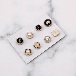 Magnetic Scarf Brooch Magnetic Button Brooch Pearl Pin Brooch Women No Hole Pins Magnet Flower Brooch 8 Pieces Set