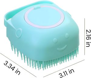 Pet Bath Brush Built-in Soap Dispenser Upgraded Silicone Grooming Brush Gentle Massage Scrubber Deep Cleaning Deshedding