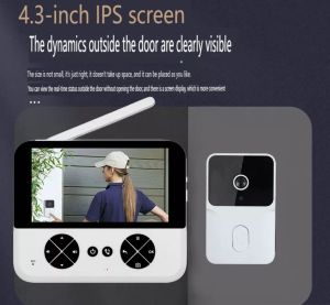 Interkom layar tanpa kabel doorbell two way intercom WITH CAMERA Video-Bel Pintu (Wireless)