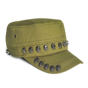 BMFUEW Punk Style Skull Flat Top Cap Cotton Material Unique Sports Visors Hats Trendy Y2K Breathable Dancing Caps Halloween