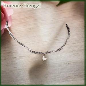 Hmeme Choker Necklaces Heart Pendant Chain Jewellery Women Чокер Glass Multilayer Neck Collier Femme Cadenas Para Mujer For Girls
