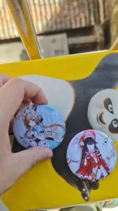 2Pcs/Set Game Sandrone Marionette Badge Columbina Hyposelenia Kuutar Moon Maiden Damselette 58mm Pin Collection Breastpin for Bags Clothe Gift