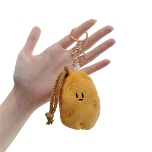 Lovely Plush Potato Keychain Cartoon Potato Bag Charm Bag Ornament for Girl Featuring Soft Fabric and Eye Catching Color