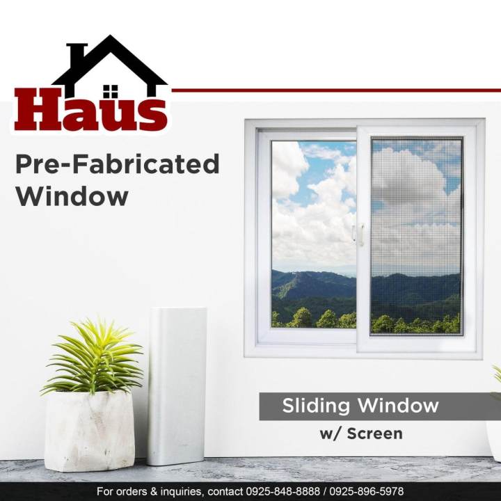 Haus uPVC Sliding Window Ordinary Lock with Profile Screen- Using 6mm ...
