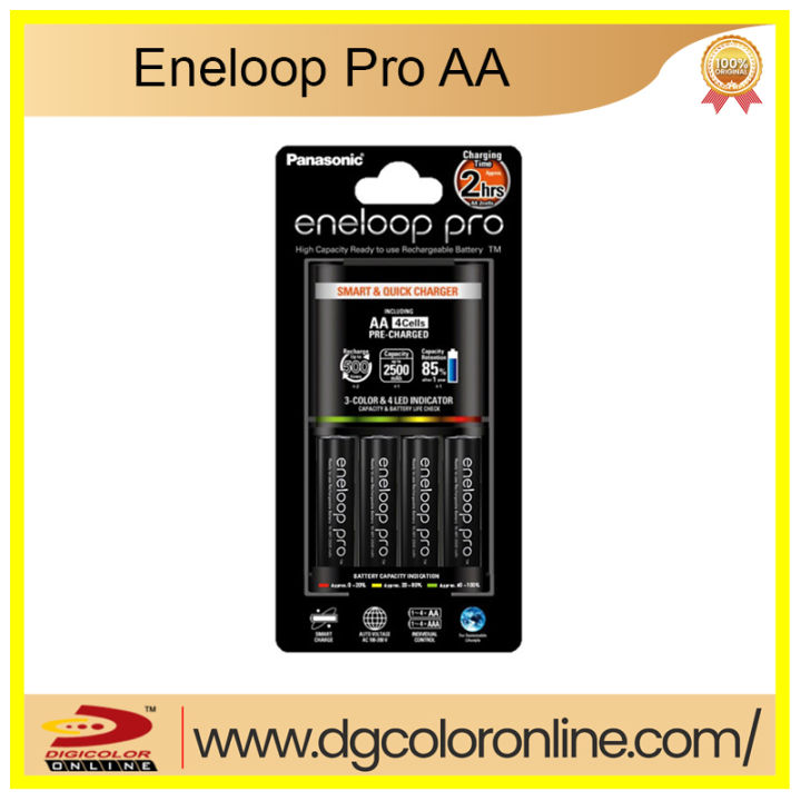 Panasonic Eneloop Pro 2hr Quick Charger With 4 Pcs Aa Eneloop Pro