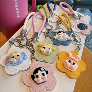 XINGG39 Hanging Crying Baby Keychain Cute 3D Pocket Mirror Creative Mini Cosmetic Mirrors Key Ring for Bag Decor