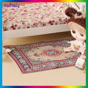 xuhaiy 1:12 dollhouse Miniature พรมตุรกีชั้นพรมพรมพรมรุ่นห้องนอนห้องน้ำห้องนั่งเล่นของเล่นตกแต่ง