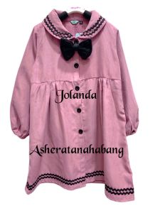 JOLANDA TUNIK ANAK PITA KRAH KANCING UMUR 4 - 16 TAHUN BAHAN BABY CODORAY FREEONGKIR CASHBACK BISA COD