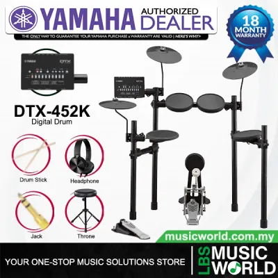 Yamaha DTX-452K Digital Electronic Drum Set Basic Package (DTX452K DTX452)