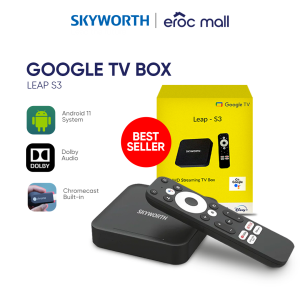 Skyworth Google TV Box [LEAP-S3] 2G＋16G 4K Ultra HD Google Software w/ Android 11 LAN Dual BandWIFI BT5.0 Chromecast