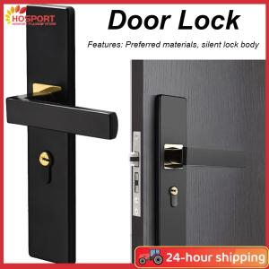 【HOSPORT】Metal Door Security Lock Anti-theft Door Handle Lock with Keys Security Entrance Door Knobs Lock for Bedroom Bathroom