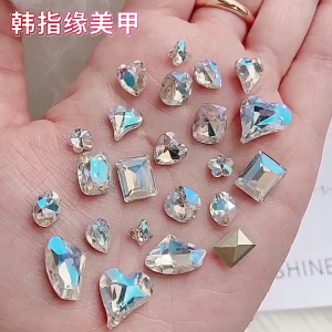 10x Butterfly Shape Nail Gems Hearts Nail Art Charms Waterdrop Nail Charms Pointed Back Nail Rhinestones for DIY Nails