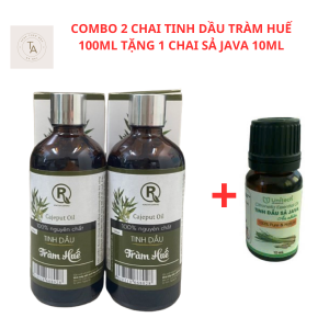 (Tặng Chai Sả JaVa 10ml) Combo 2 chai Tinh dầu Tràm Huế Hồng Tâm Nguyên Chất 100ml - Dùng Cho Mẹ Và Bé Dùng Tắm Bé Đuổi Muỗi Xông Phòng Giảm Ho Phòng Cảm Lạnh