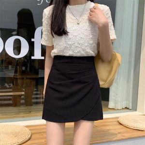 SHUFU 3523 Ready Stock korean style a line skirt for women plus size office cotton irregular mini skirts formal high waist skirt