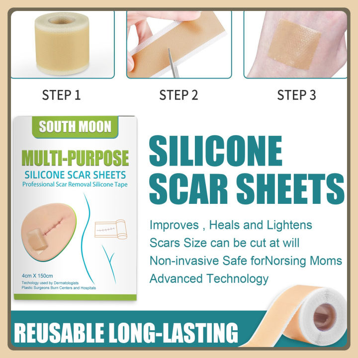 JKS（4*150cm）South Moon Silicone Scar Sheet High Efficiency Surgical Silicone Gel Tape Removal Scar Tape Treatment