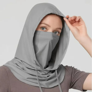 ( BUY 1 TAKE 1 ) Fashionable and trendy sunscreen mask reusable ice silk mask with adjustable neck