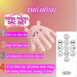 Gối ôm bàn tay cao cấp có điều khiển vỗ hát kể chuyện cho bé chống giật mình hình dễ thương