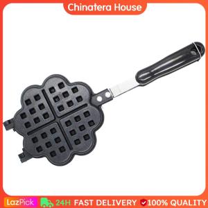 Waffle Maker Pan Non-Stick Aluminum Alloy Waffle Skillet Love Heart Shape Sandwich Toaster Maker Double-Sided Frying Pan