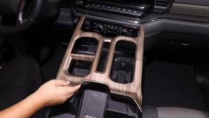 mv1 JeCar Car For Chevy Silverado 2019 Up Fuel Tank Cap Cover Gear Steering Wheel Decoration ABS Wood Grain Stickers Car Accessories 7Z4B9