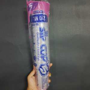 1 PAK 50 pcs GELAS AQUA PLASTIK CUP 220 ML SIP GELAS KOPI ECER