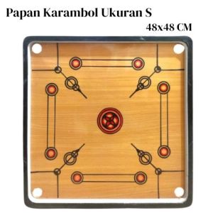 Set Papan Karambol Ukuran S 48x48 Free kristal & biji karambol + bubble dan fragile