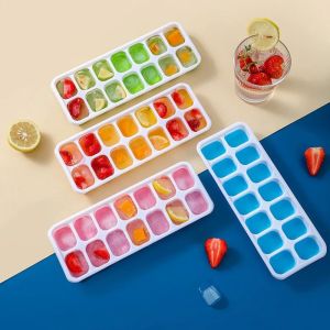 OKDEALS Stackable Ice Cube Tray Silicone 14 Grid Silicone Mold Square Mold Easy Release Ice Cube Maker Kitchen Accessories