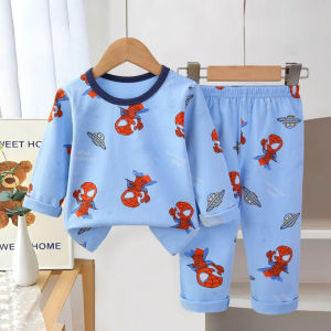 READYSTOCK 4-12 Years 100% Cotton Baby Girl Boy Pyjamas Set Kids Spiderman Childrens Sleepwear Kuromi